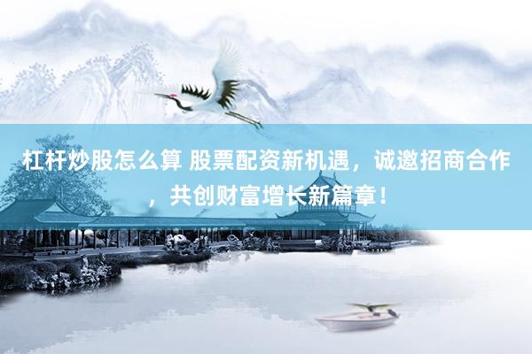 杠杆炒股怎么算 股票配资新机遇，诚邀招商合作，共创财富增长新篇章！